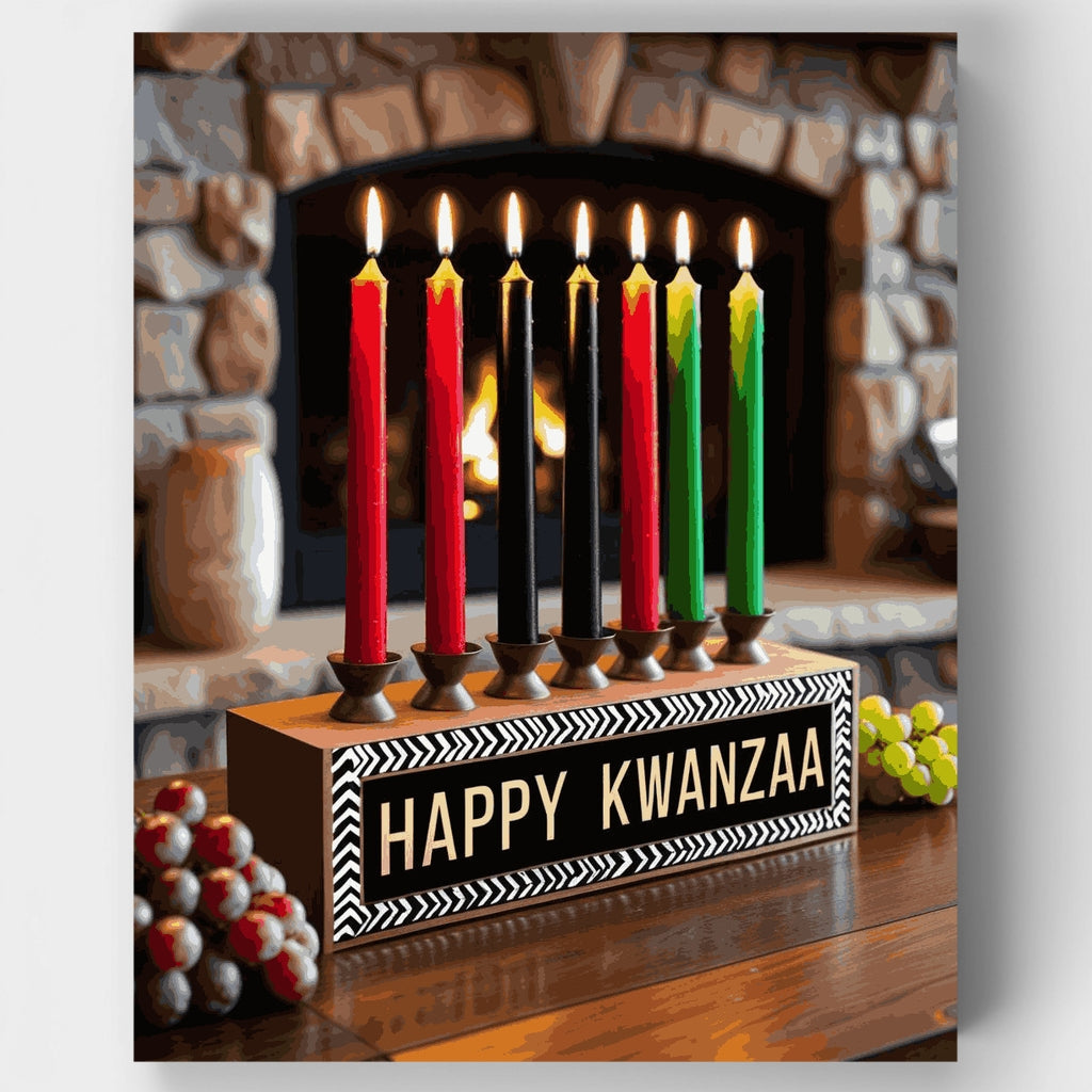 Set de pintura por números: Kinara de Kwanzaa — Estándar