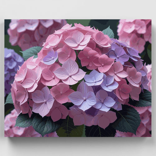 Pink and Purple Hydrangeas - Paint by Numbers Kit