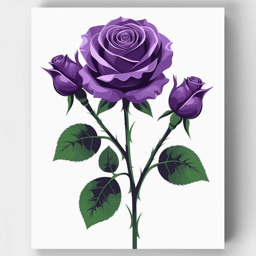 Rosas púrpuras - Kit de pintura por números — Estándar