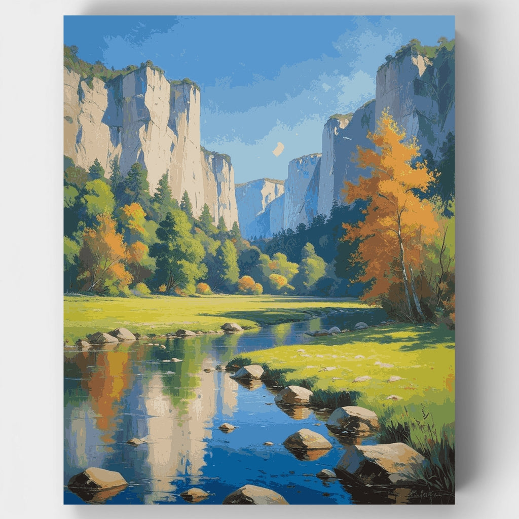 Yosemite Valley Autumn Reflections - Paint by Numbers Kit