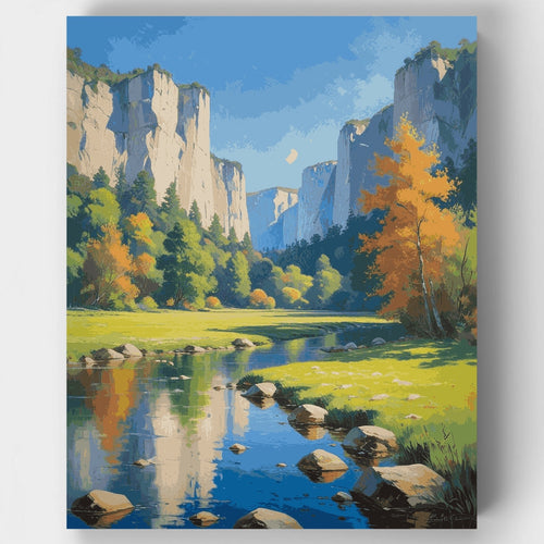 Yosemite Valley Autumn Reflections - Paint by Numbers Kit