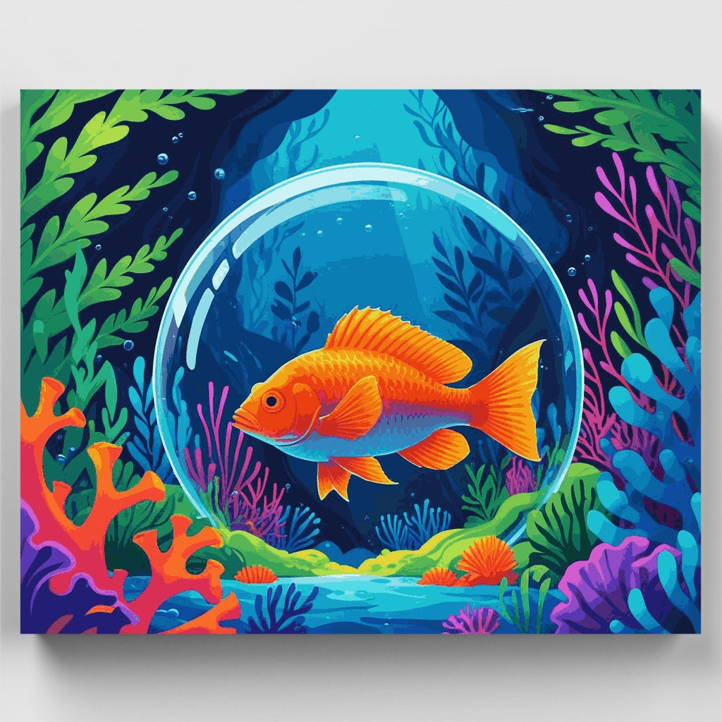 Aventura submarina de peces - Kit de pintura por números — Estándar