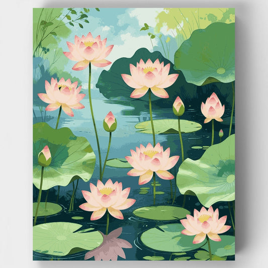 Tranquil Water Lily Garden - Paint by Numbers Kit