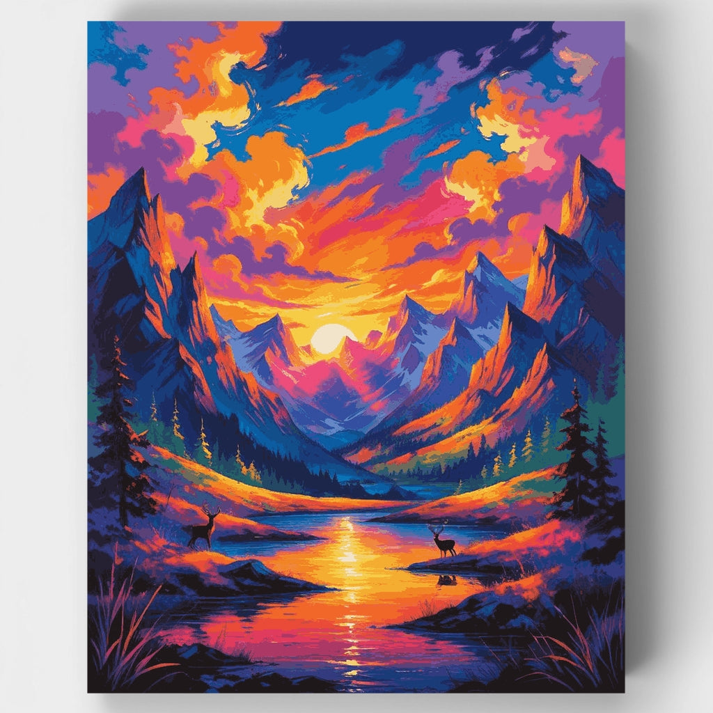 Mountain Sunset Wilderness - Paint by Numbers Kit