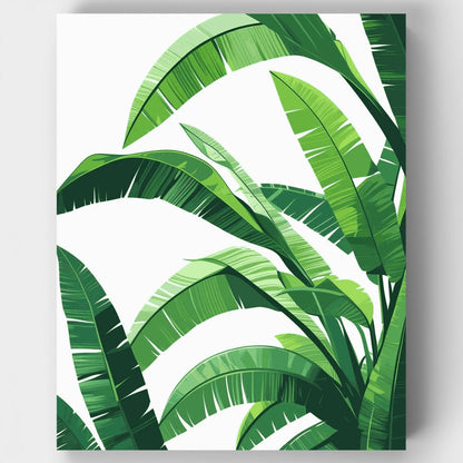 Tropical Banana Leaves - Paint by Numbers Kit