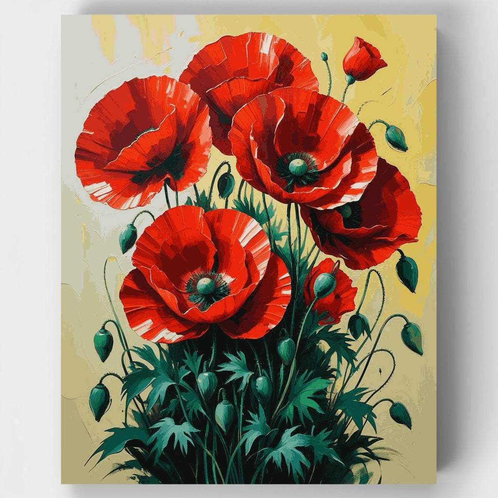 Amapolas rojas - Kit de pintura por números — Estándar