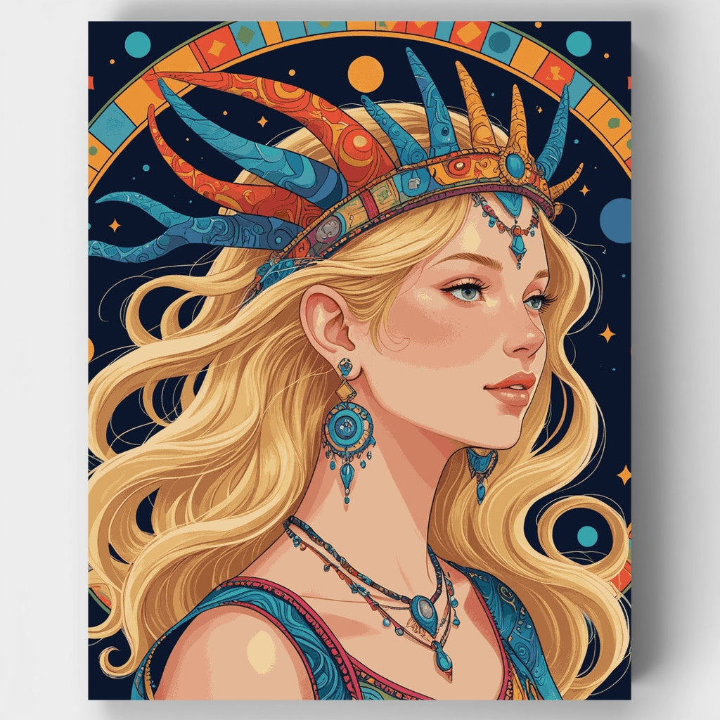 Princesa de la Corona Celestial - Kit de pintura por números — Estándar