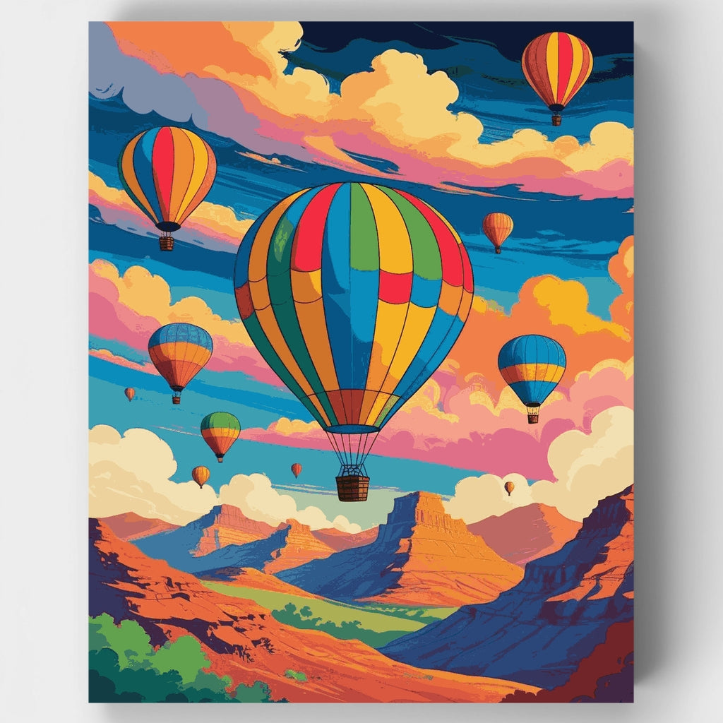 Globos aerostáticos sobre el cañón - Kit de pintura por números — Estándar