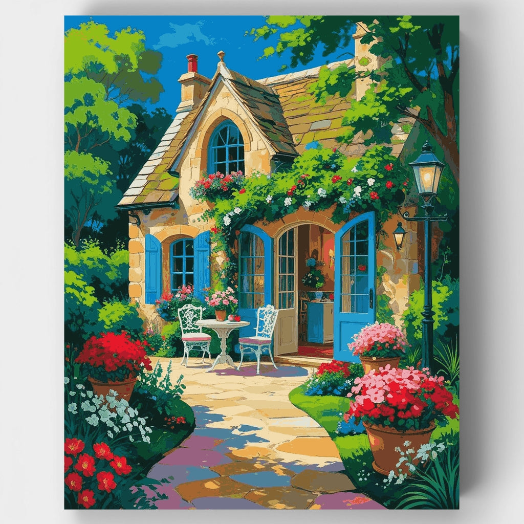 Kit de pintura por números: Jardín campestre encantador — Estándar