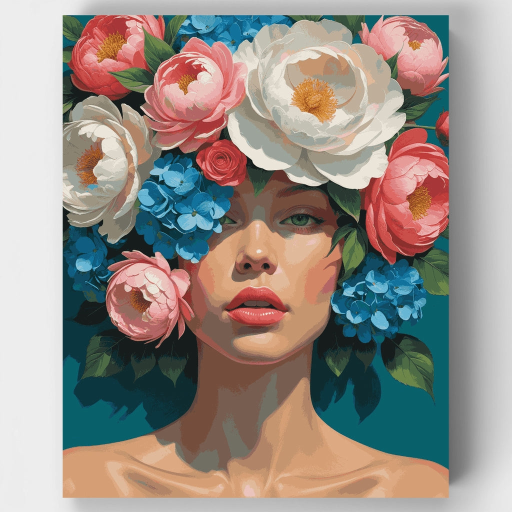 Retrato floral - Kit de pintura por números — Estándar