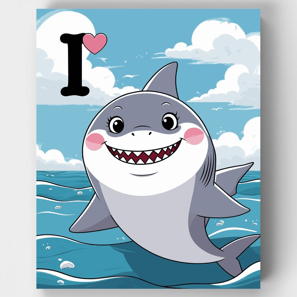 Amo a los tiburones - Kit de pintura por números — Estándar
