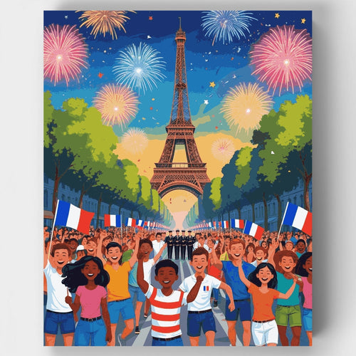 Bastille Day Celebration in Paris - Paint by Numbers Kit