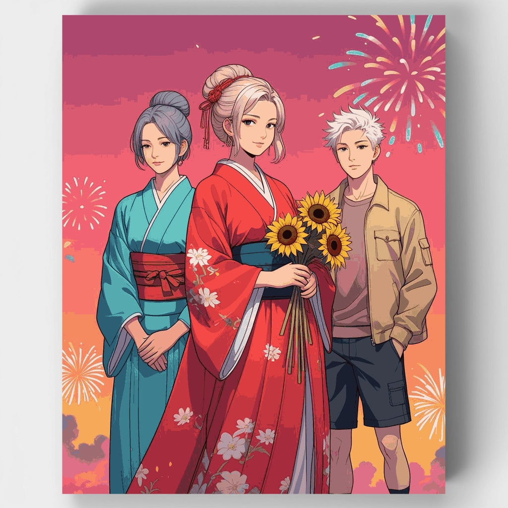 Noche de festival en Japón - Kit de pintura por números — Estándar