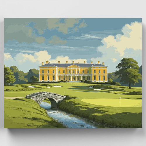 Stately Manor with Golf Course - Paint by Numbers Kit