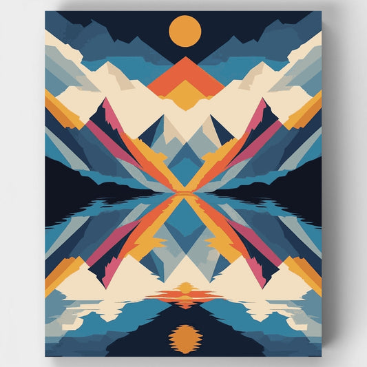 Mountain Reflection Symmetry - Paint by Numbers Kit