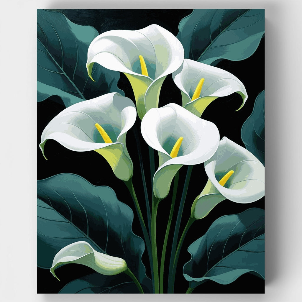 Elegantes calas blancas - Kit de pintura por números — Estándar