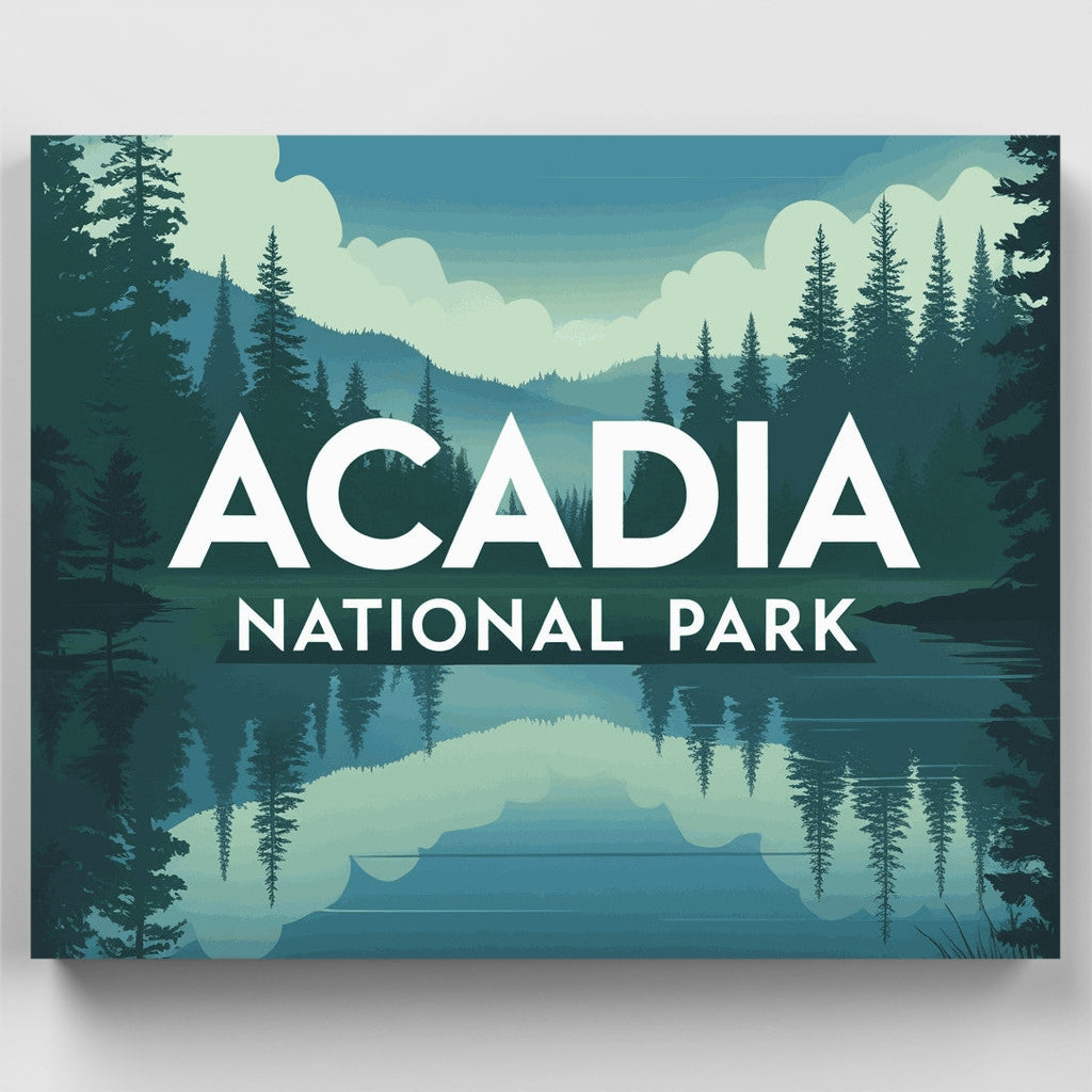 Misty Acadia Lake - Paint by Numbers Kit
