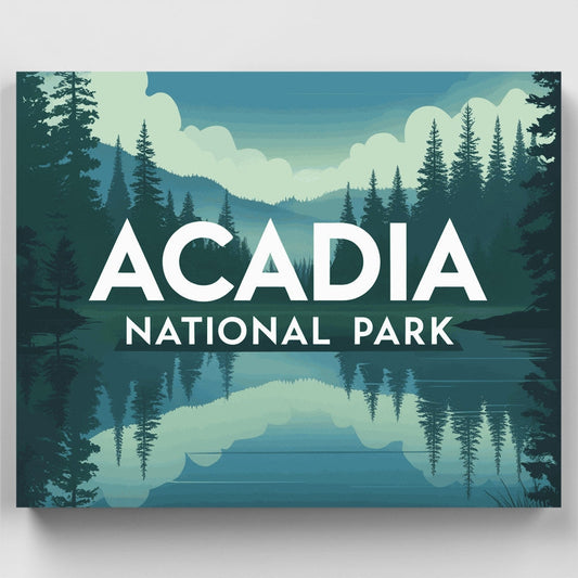 Misty Acadia Lake - Paint by Numbers Kit