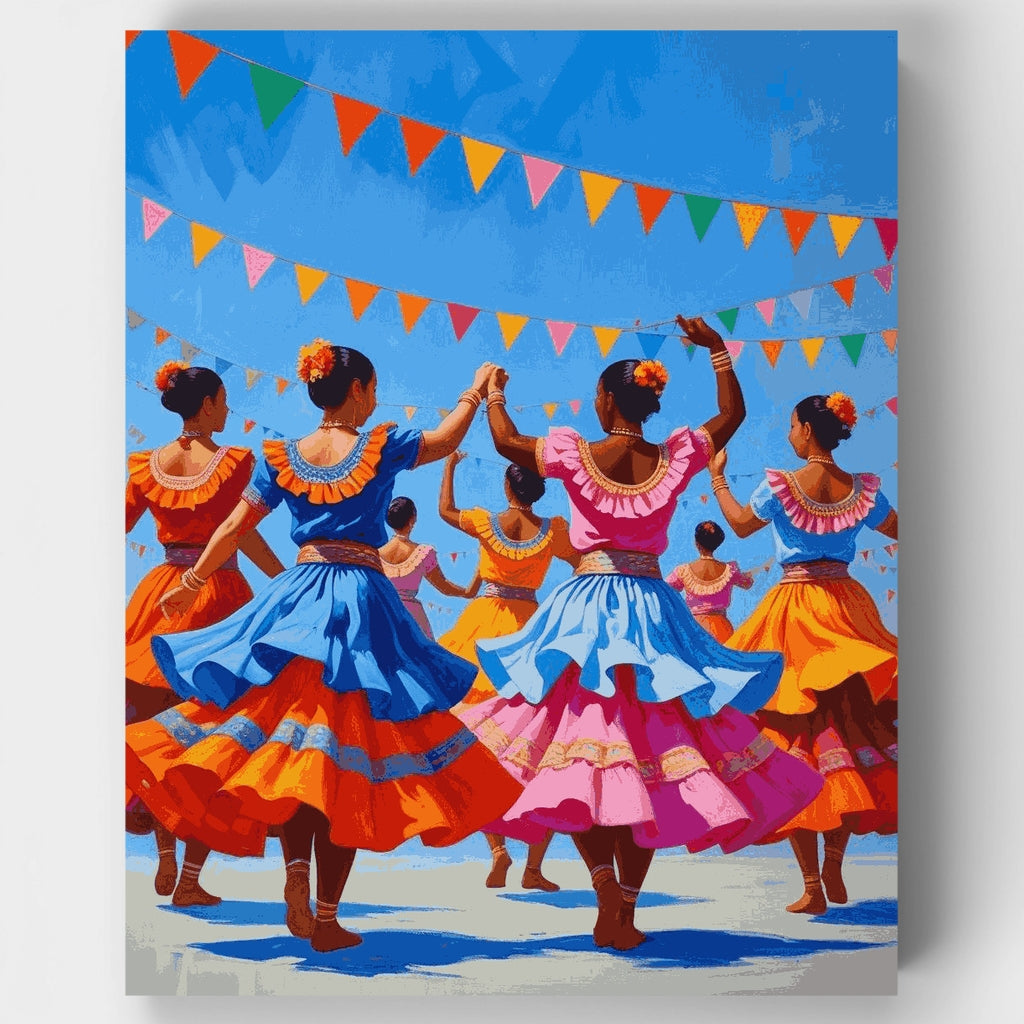 Mexican Folk Dancers - Paint by Numbers Kit