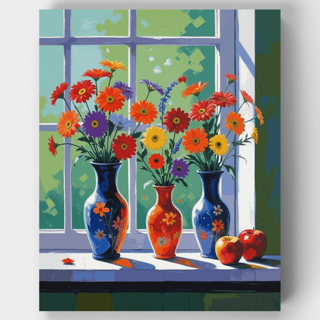Vibrant Window Garden Bouquet - Paint by Numbers Kit