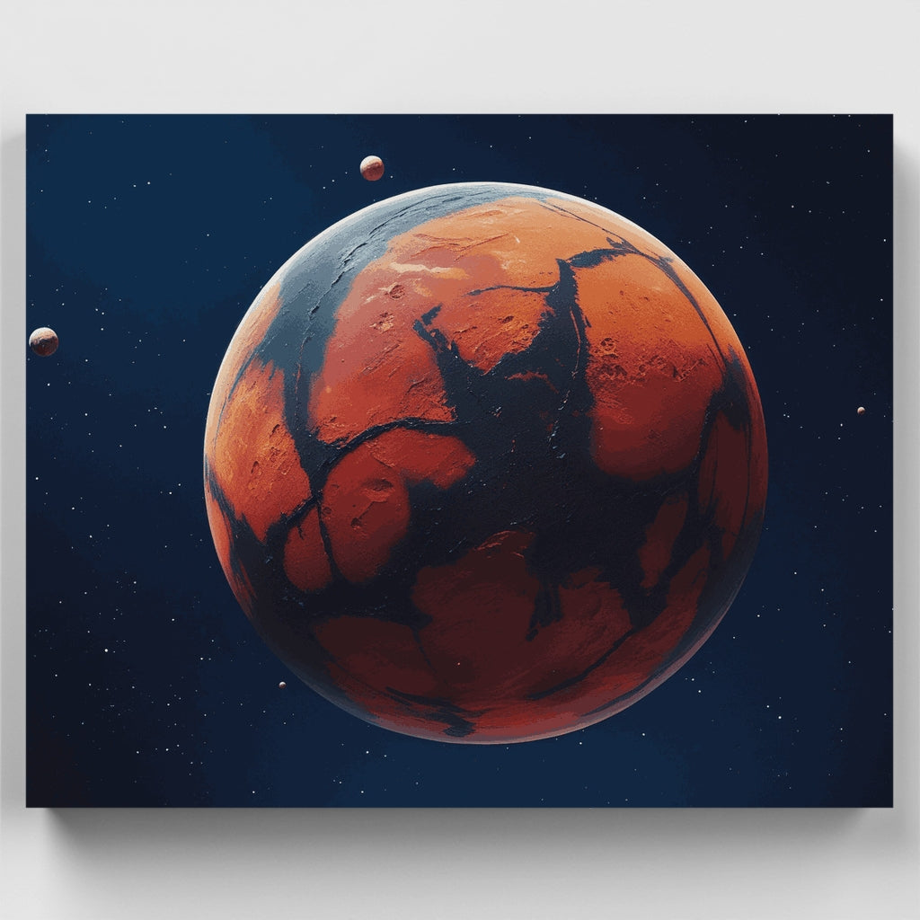 Red Mars with Moons - Paint by Numbers Kit