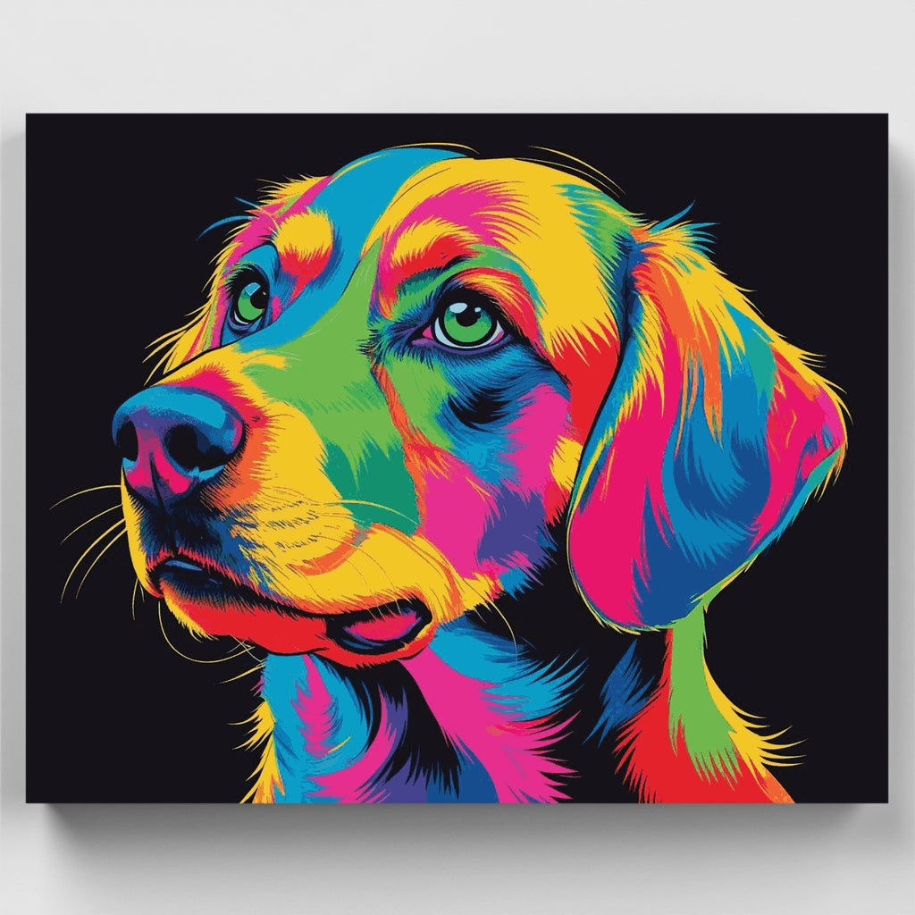Retrato de beagle arcoíris psicodélico - Kit de pintura por números — Estándar