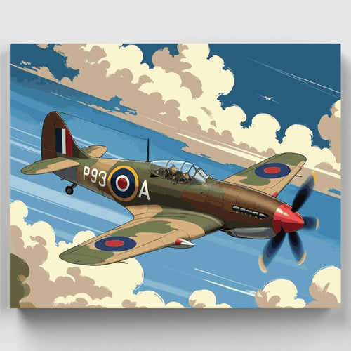 RAF Spitfire in Combat - Paint by Numbers Kit