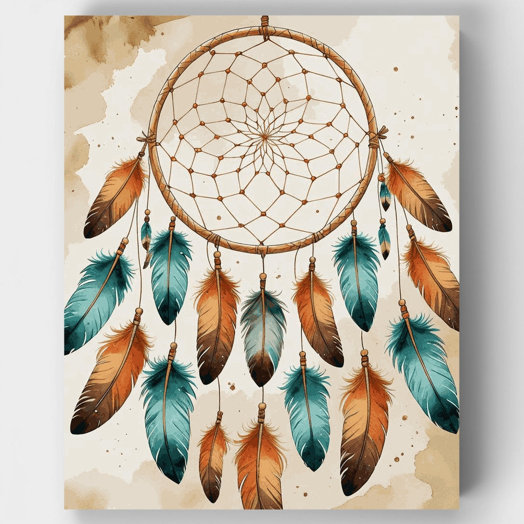 Kit de pintura por números - Atrapasueños Turquesa y Cobre — Estándar