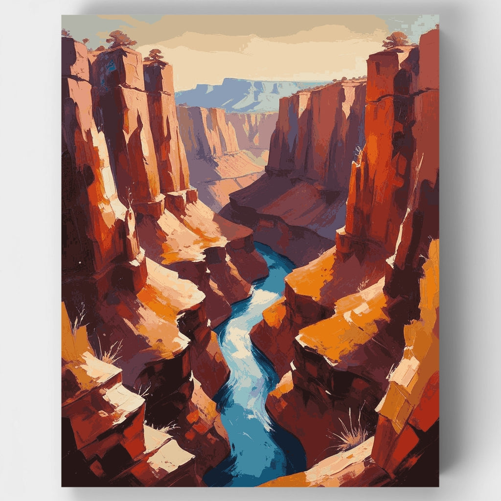 Kit de pintura por números - Gran Cañón del Río Desértico — Estándar
