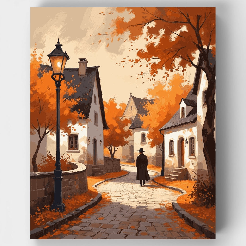 Paseo por el pueblo en otoño - Kit de pintura por números — Estándar