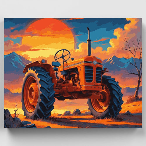Sunset Tractor - Paint by Numbers Kit