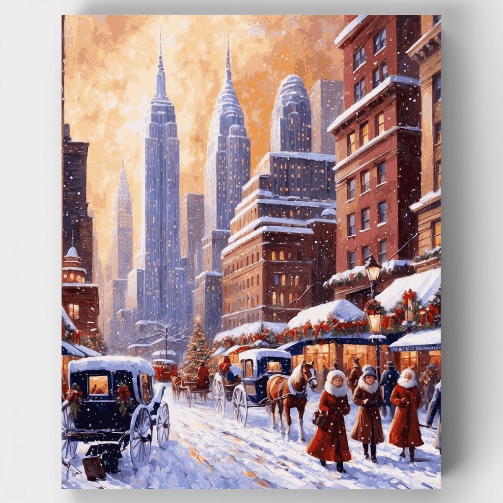 País de las maravillas invernal de Nueva York: Kit de pintura por números — Estándar