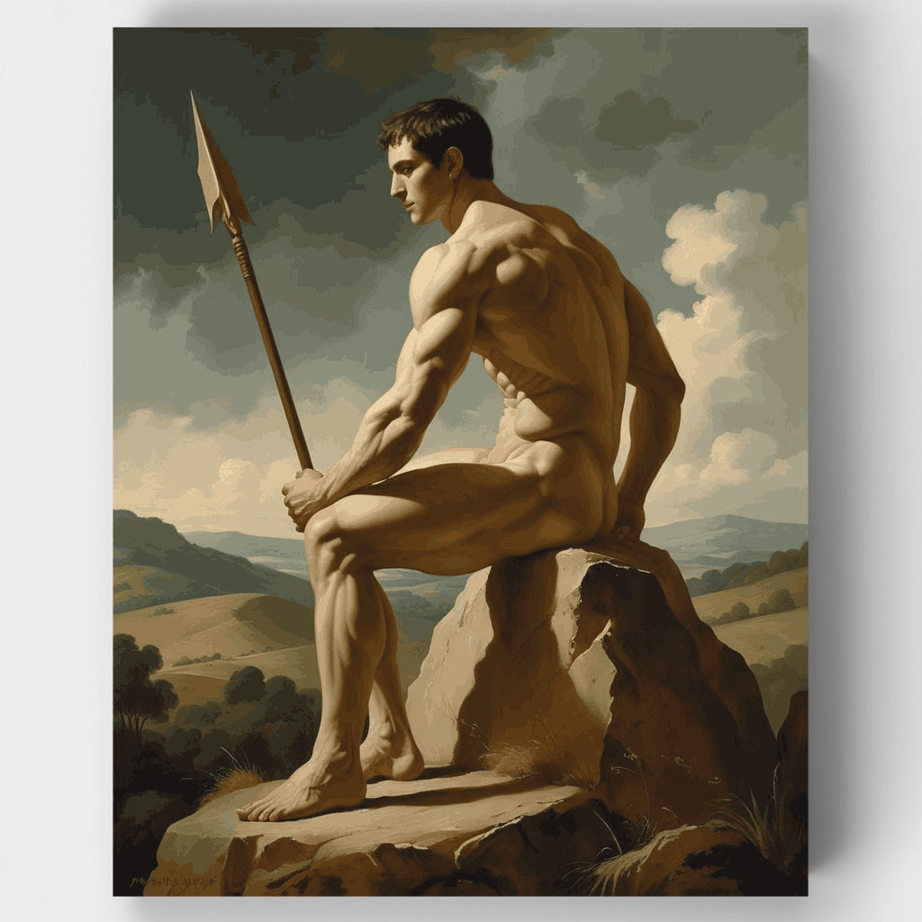Classical Warrior with Spear - Paint by Numbers Kit