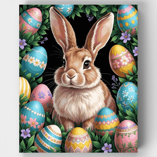 "Easter Bunny with Decorated Eggs" Paint by Numbers Kit #2