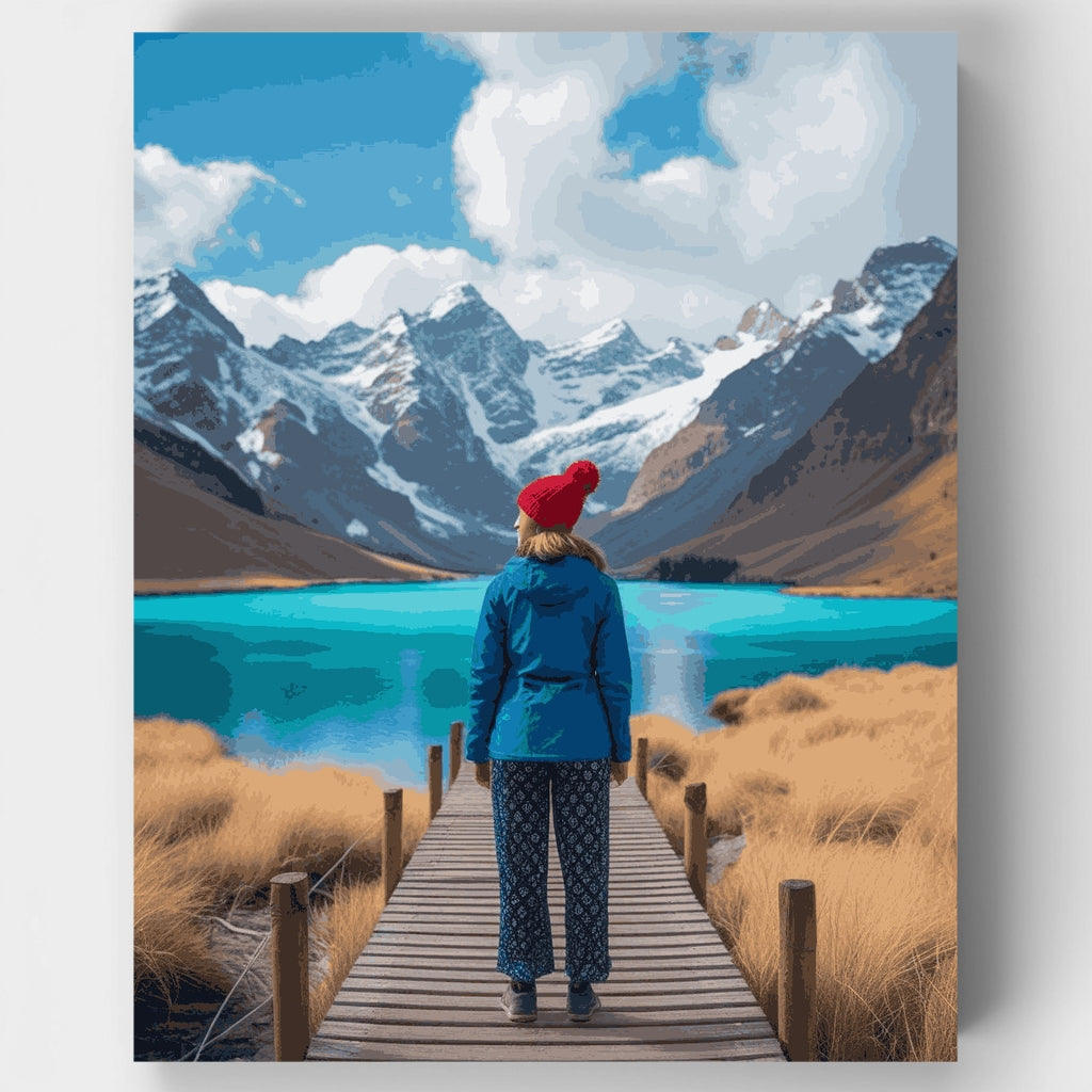 Serenidad en el lago de montaña - Kit de pintura por números — Estándar