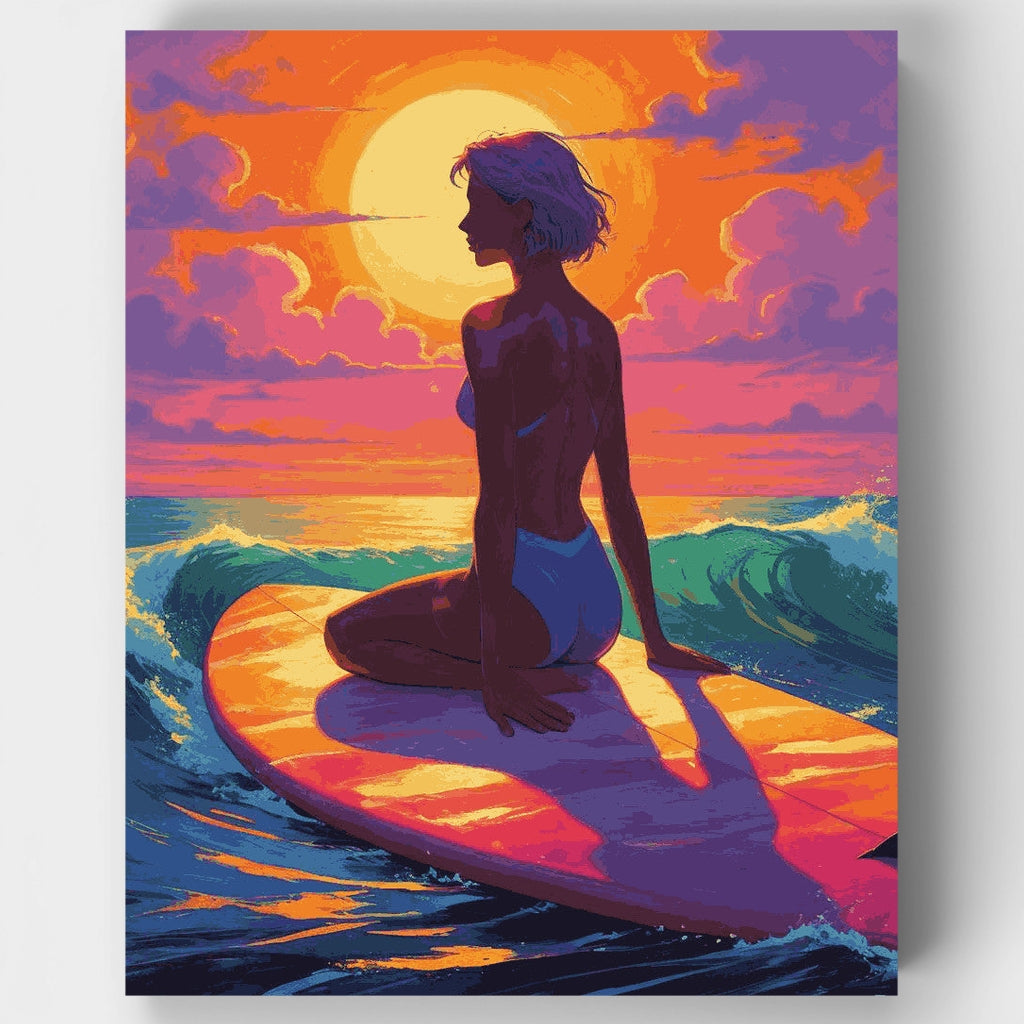 Kit de pintura por números: Surfista entre las olas — Estándar