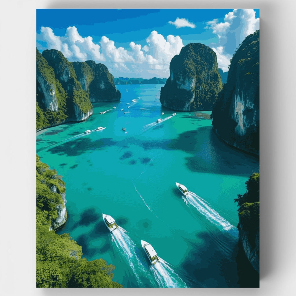 Bahía del Paraíso Tropical - Kit de pintura por números — Estándar