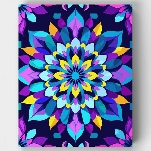 Luminous Petal Mandala Symphony - Paint by Numbers Kit