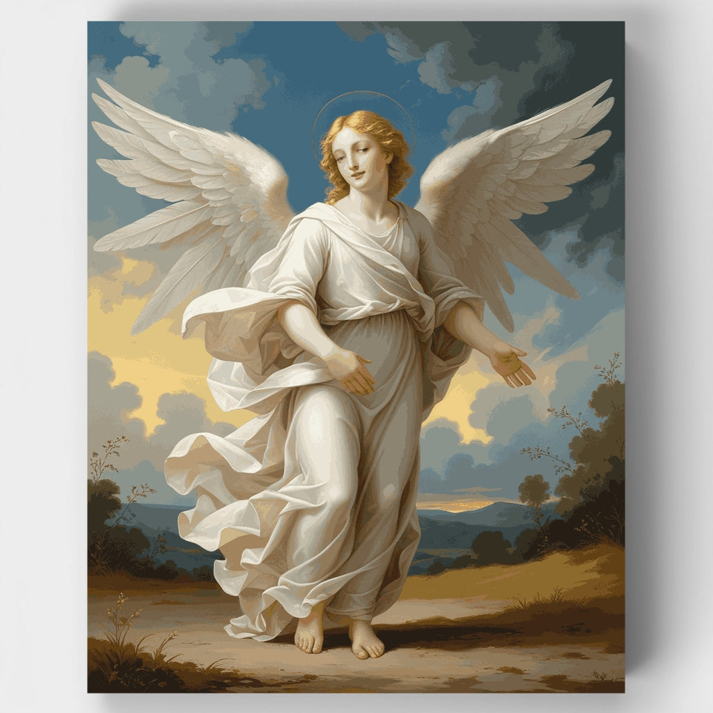 Celestial Angel in White Robes - Paint by Numbers Kit