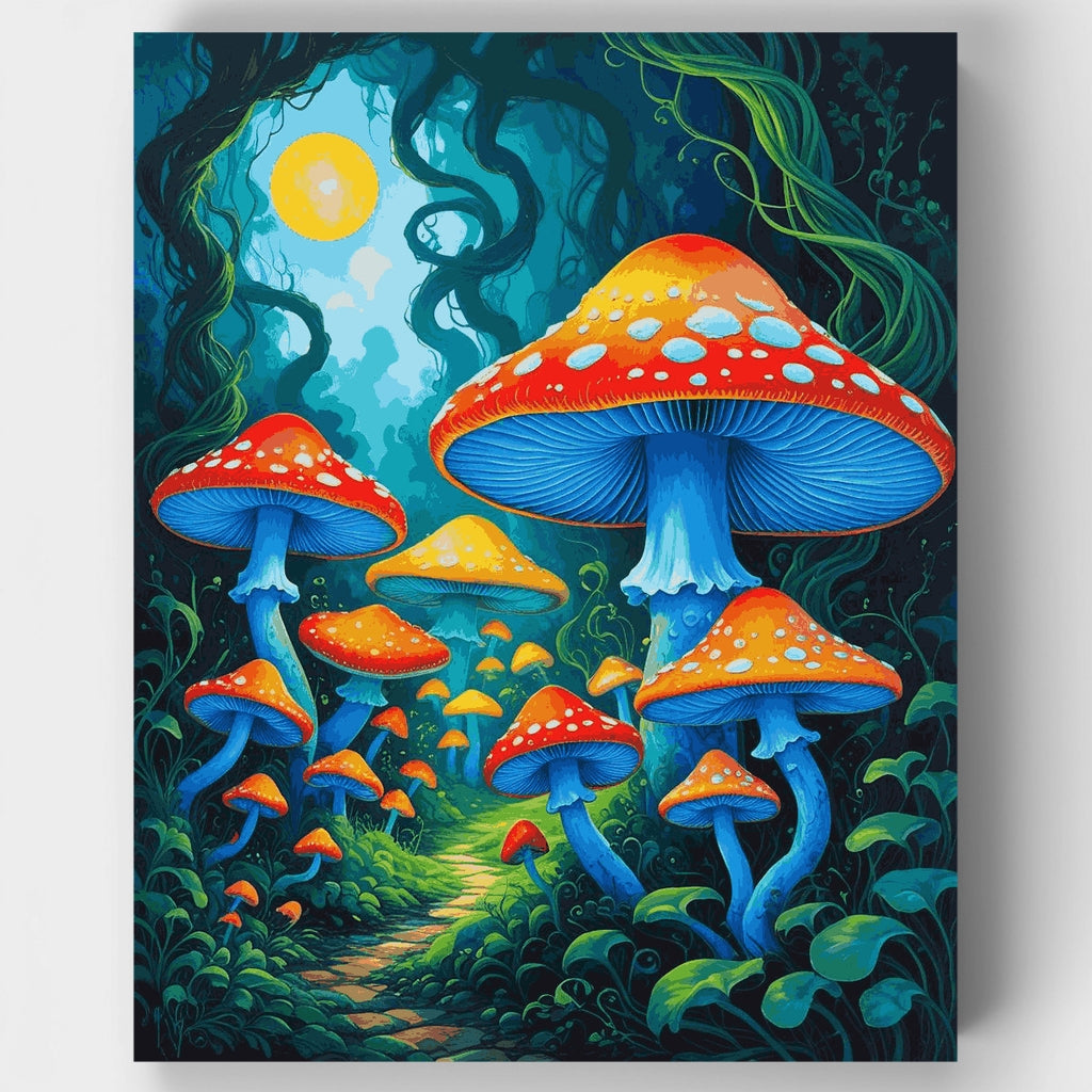 Kit de pintura por números: Hongos del bosque encantado — Estándar