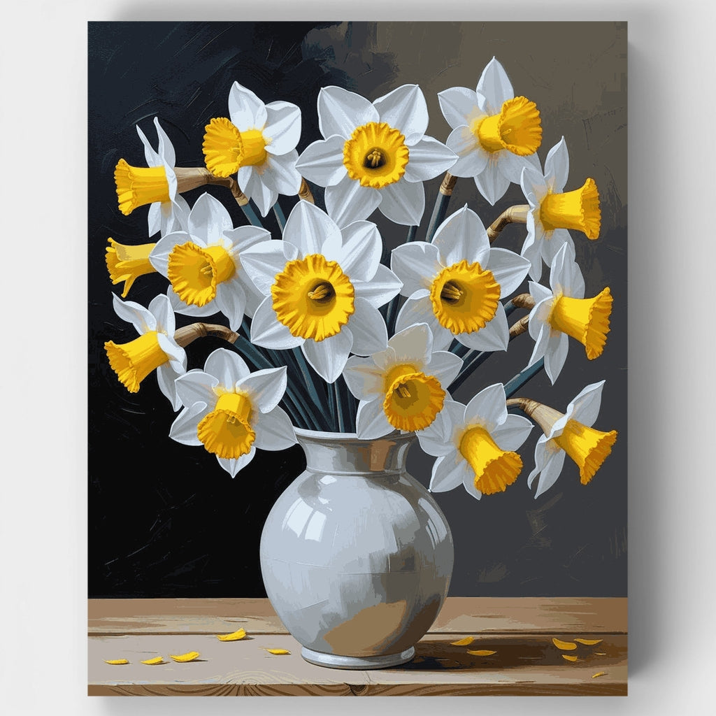 Narcisos en florero - Kit de pintura por números — Estándar