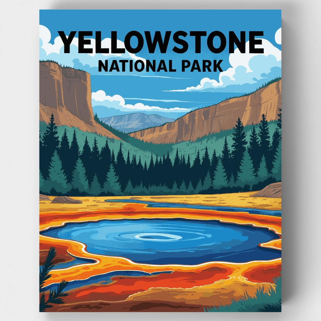 Kit de pintura por números - Gran Fuente Prismática de Yellowstone — Estándar