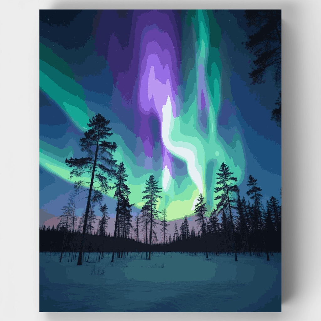 Aurora Forest Winter Wonderland - Paint by Numbers Kit