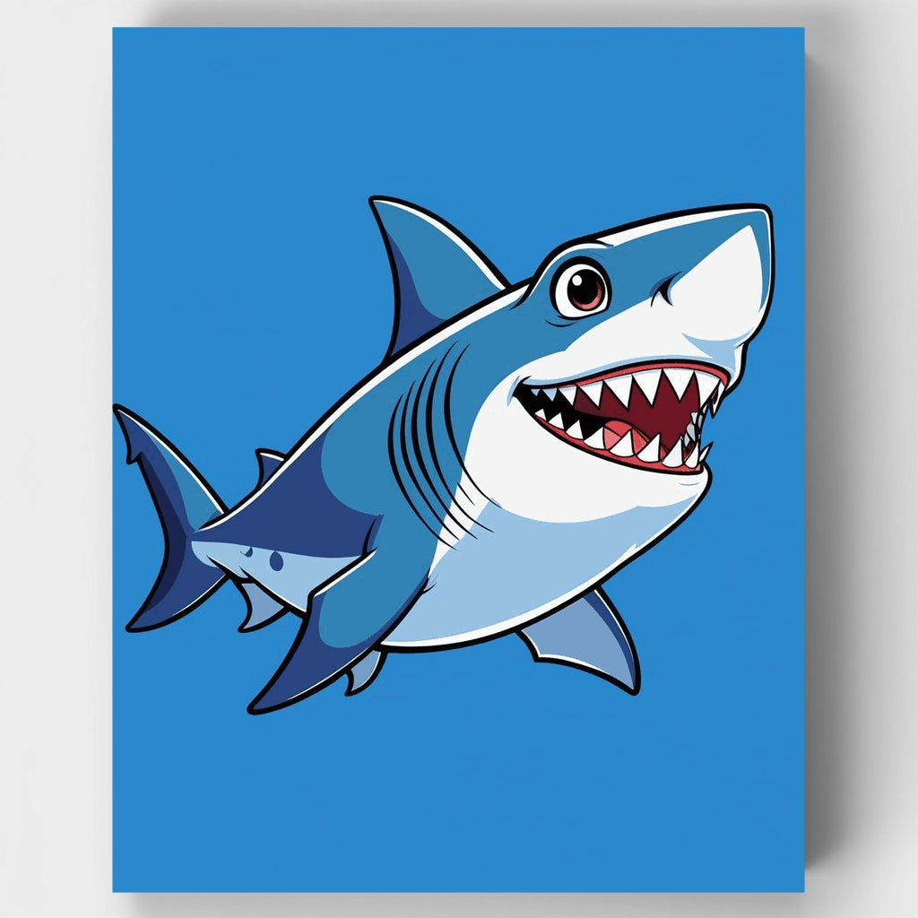 Cartoon Shark - Paint by Numbers Kit