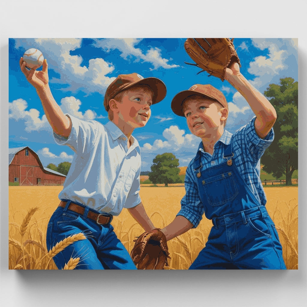 Diversión veraniega de béisbol - Kit de pintura por números — Estándar