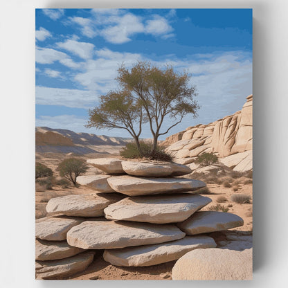 Desert Oasis Rock Formation - Paint by Numbers Kit