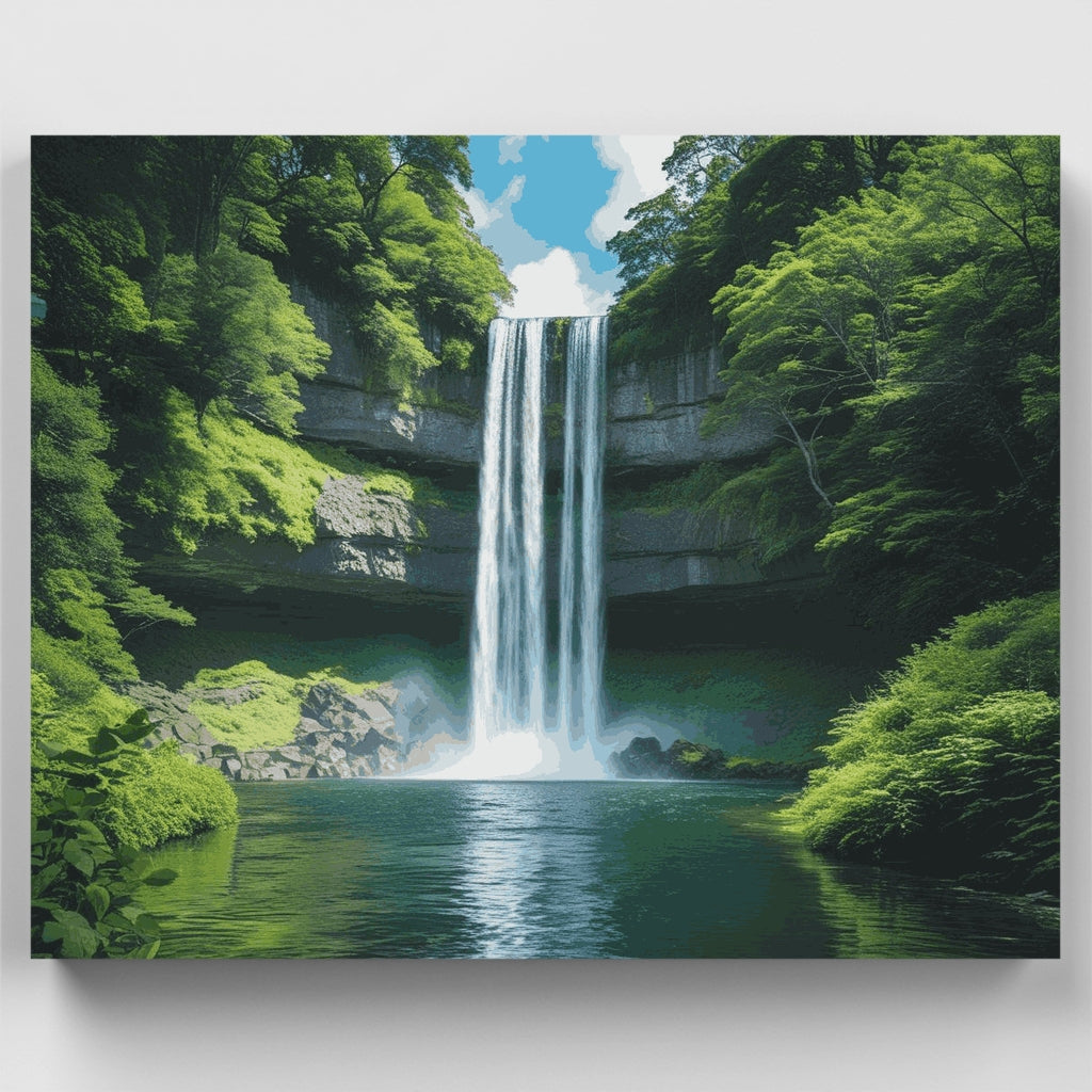 Cascada del Bosque Esmeralda - Kit de pintura por números — Estándar