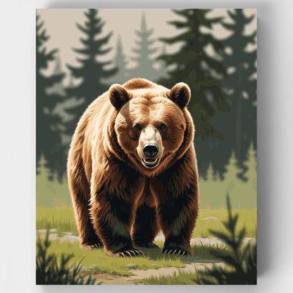 Brown Bear in Forest - Paint by Numbers Kit