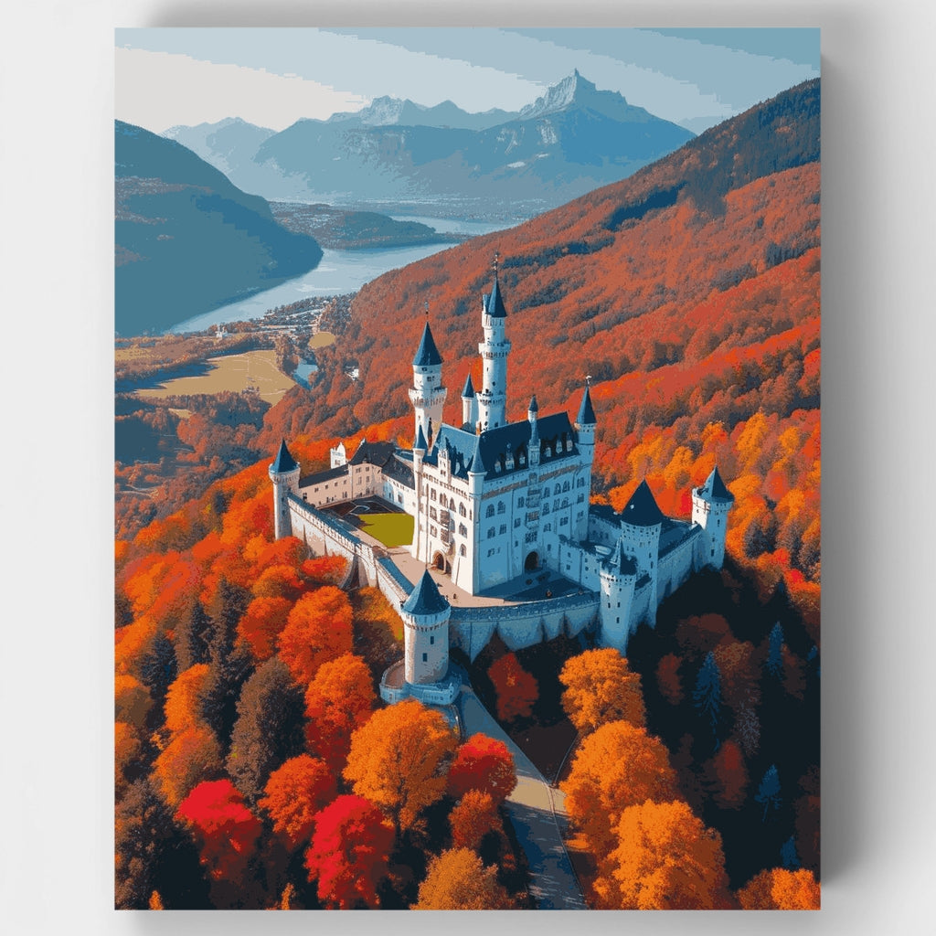 Castillo de Neuschwanstein en otoño - Kit de pintura por números — Estándar
