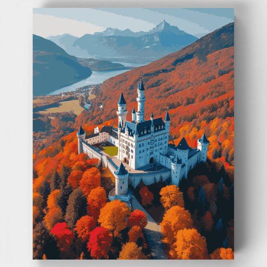 Neuschwanstein Castle in Autumn - Paint by Numbers Kit
